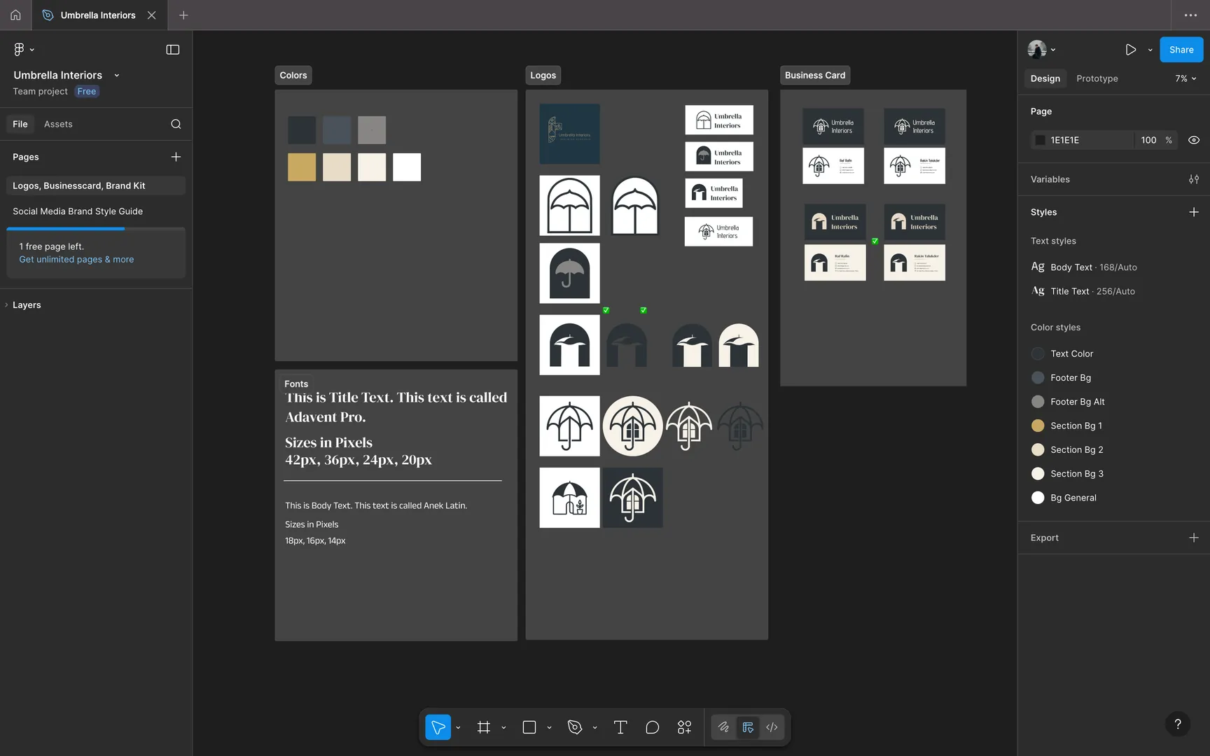Umbrella Interiors Logo Design