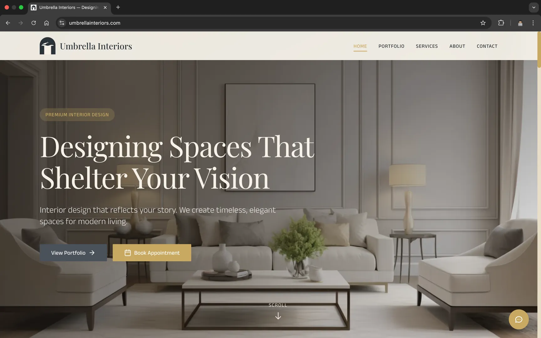 Umbrella Interiors Hero Section