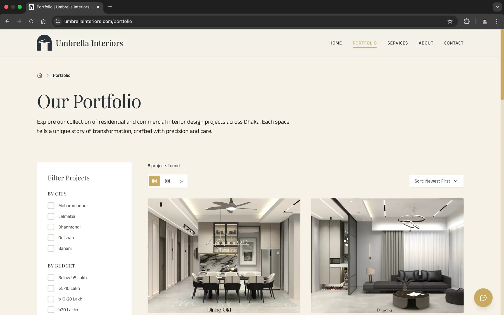 Umbrella Interiors Portfolio Page