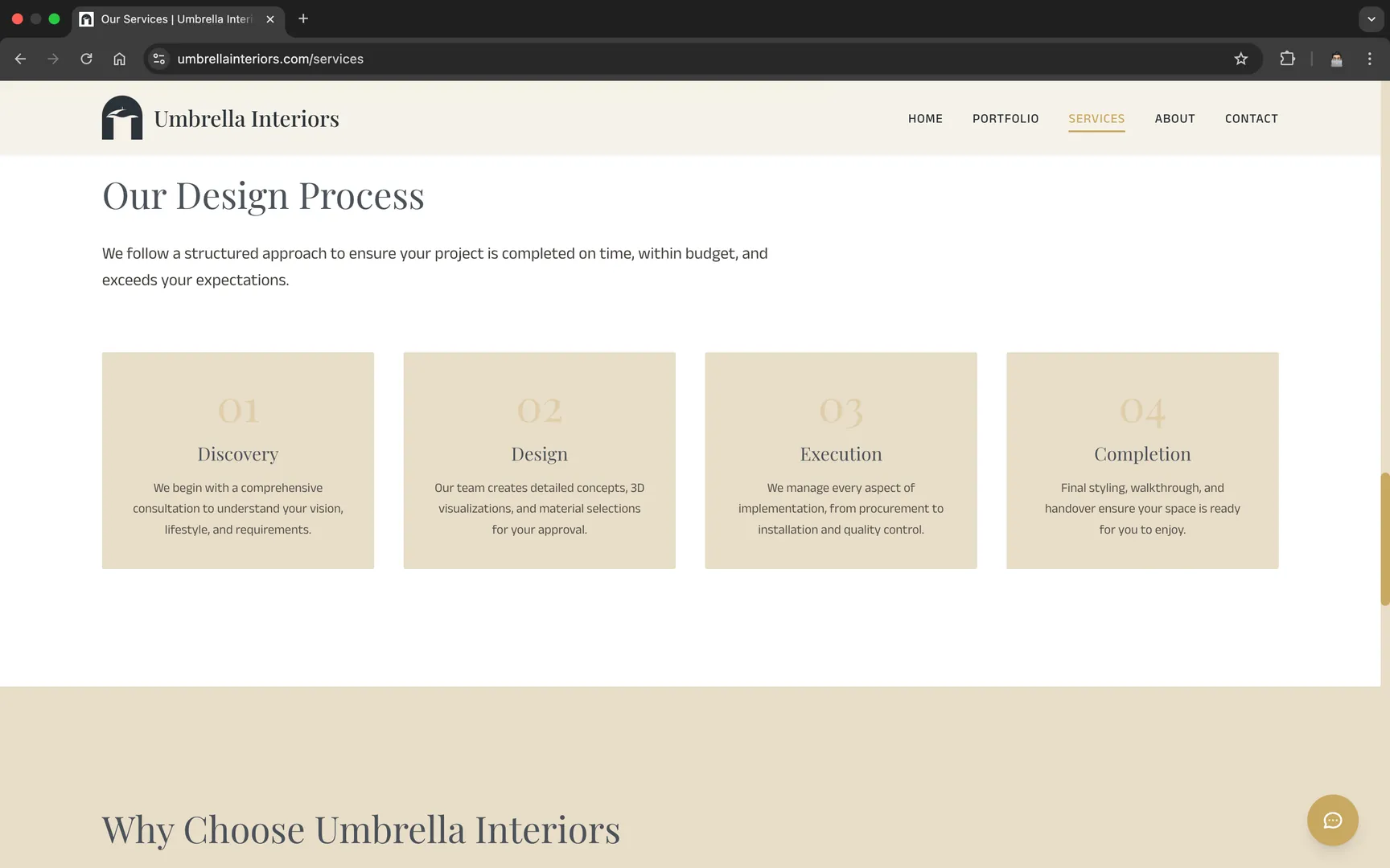 Umbrella Interiors Services Page Section 2